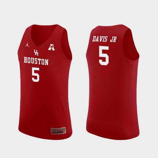 Men Houston Cougars Corey Davis Jr. Red Replica College Basketball Jersey